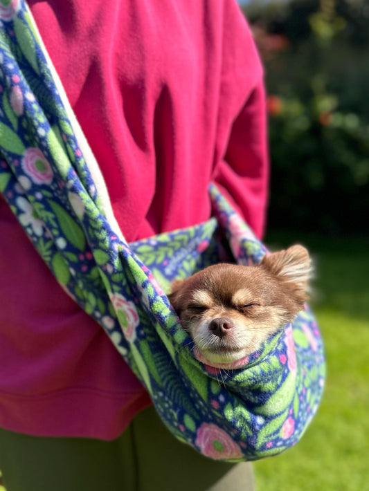 Puppy Sling- Floral Garden - no safety lead
